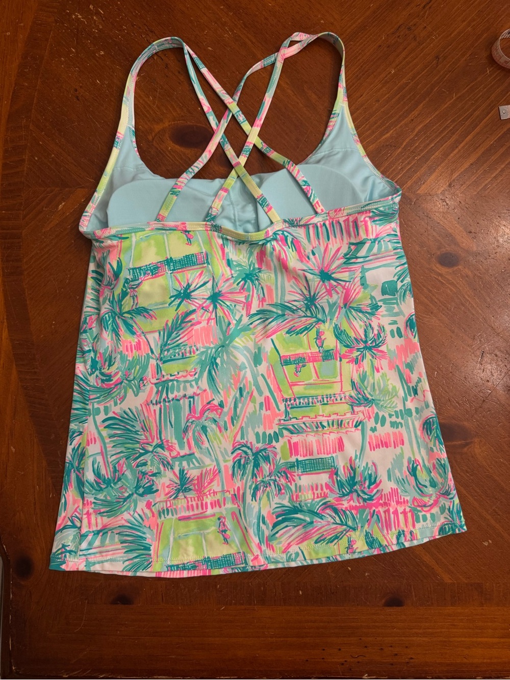 Lilly Pulitzer Meryl Avida Luxletic Tank Top Womens M Blue Tennis Perfect Match - Picture 3 of 16